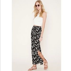 Forever 21 Side Slit Floral Maxi Skirt